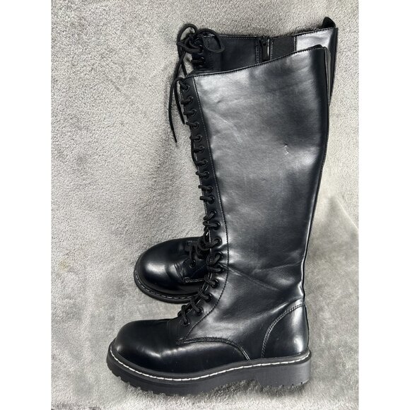 Lace Up Womens Wide Leg Leather Boots Milwaukee Leather Women's